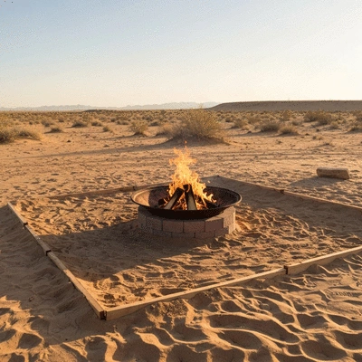 Fire pit safety practices in a desert environment