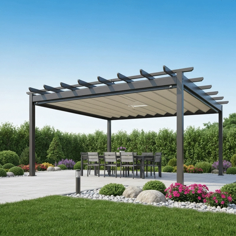 Pergola with Retractable Canopy: Perfect for Queen Creek Monsoons