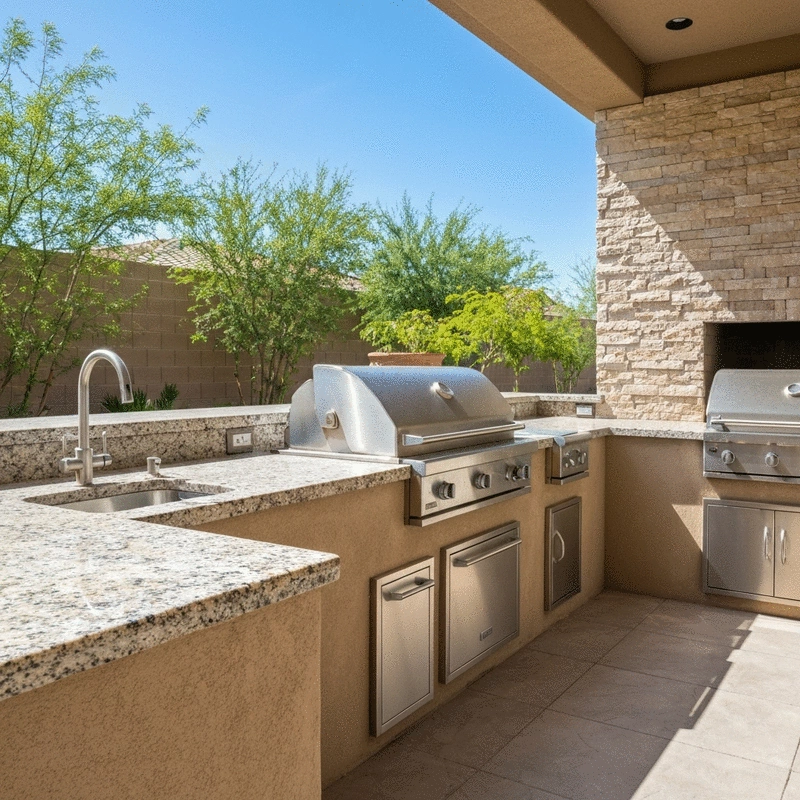 Best Materials for Outdoor Kitchens in Queen Creek: Heat-Resistant Options