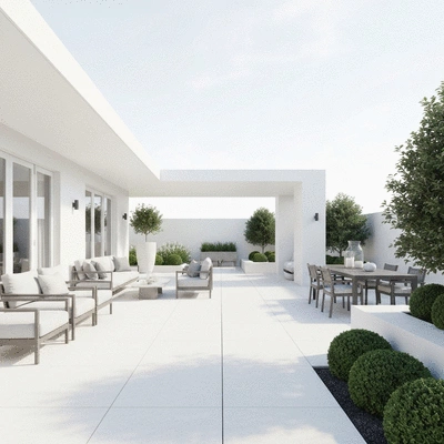 Outdoor living space with alfresco patio