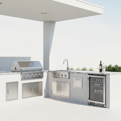 Modern outdoor kitchen setup