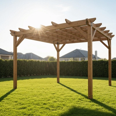 Stylish pergola enhancing a backyard setting