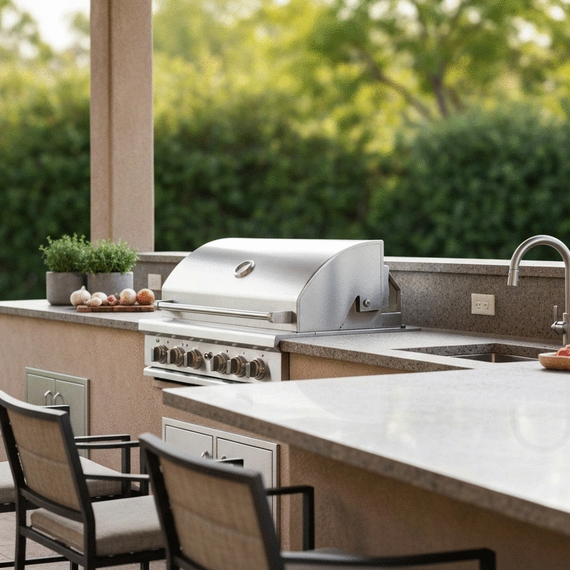 Luxury Outdoor Kitchens Queen Creek: Stainless Steel and Stone Features