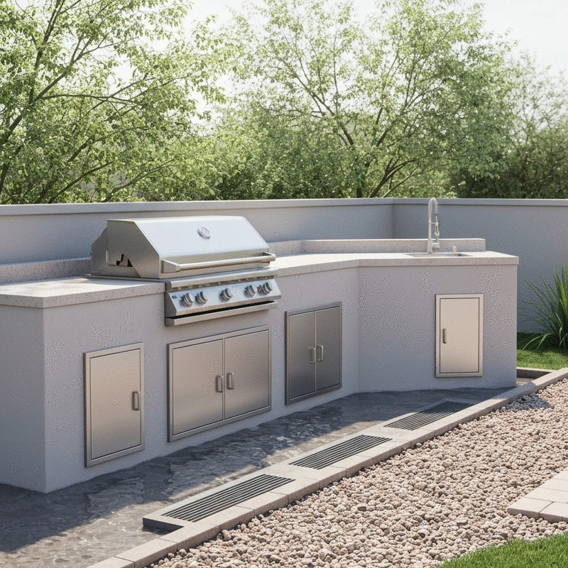 Drainage Solutions for Outdoor Kitchens in Queen Creek Monsoon Season