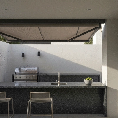 Stylish outdoor kitchen setup