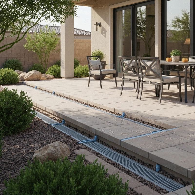 Drainage Solutions for Queen Creek Patios: Prevent Monsoon Flooding
