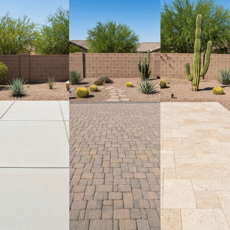 Concrete vs Pavers vs Travertine: Best Patio Options for Arizona