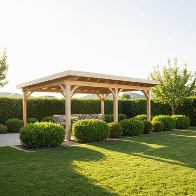 Ramada in a backyard setting