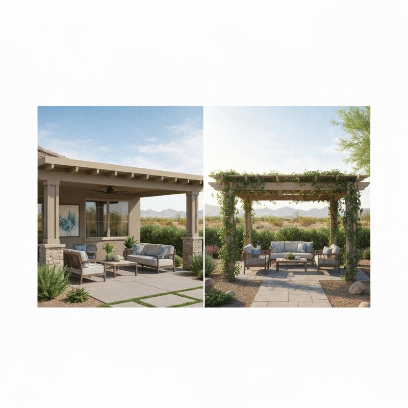 Covered Patio vs Pergola Queen Creek: Which is Right for Desert Climate?