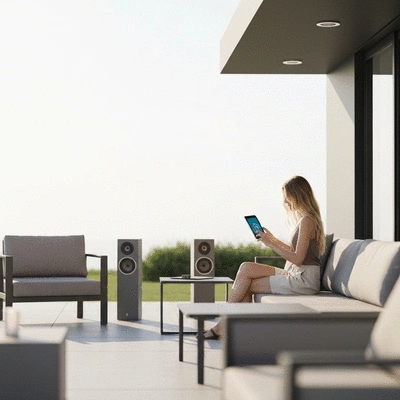 Lifestyle image of smart outdoor living features